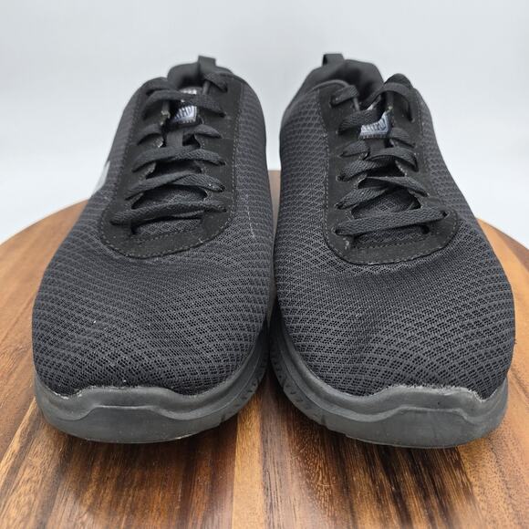 Skechers Work Shoes Mens 12 Wide Black Slip Resistant Mesh Athletic Sneakers - Picture 3 of 8